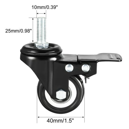 Color : T1, Size : 2inches 4 pieces Pack Of 4 MUMA 1.5/2 Inch Swivel Caster Wheels PU 360 Degree Threaded Stem Caster Wheel M10 X 25mm 120kg Total Load Capacity Color : T1, Size : 2inches 4 pieces Pack Of 4 MUMA 1.5/2 Inch Swivel Caster Wheels PU 360 Degree Threaded Stem Caster Wheel M10 X 25mm 120kg Total Load Capacity